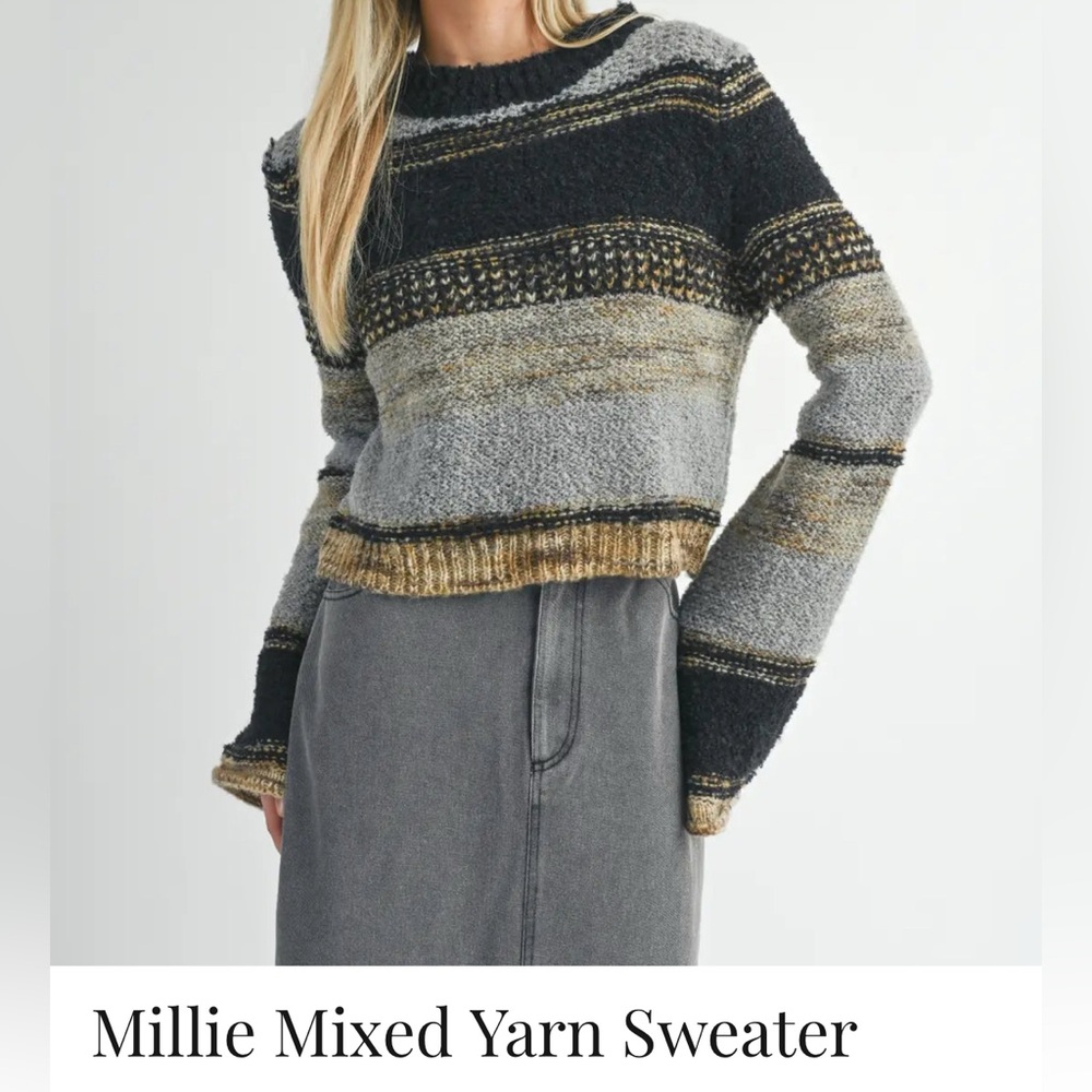Striped Gray and Black Women's Sweater